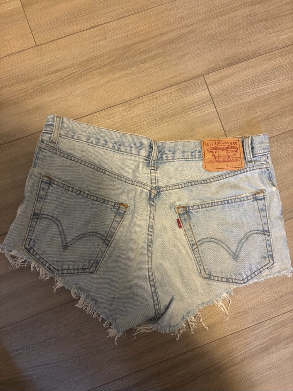Levi's Light Wash Denim Cutoff Shorts with Frayed Hem